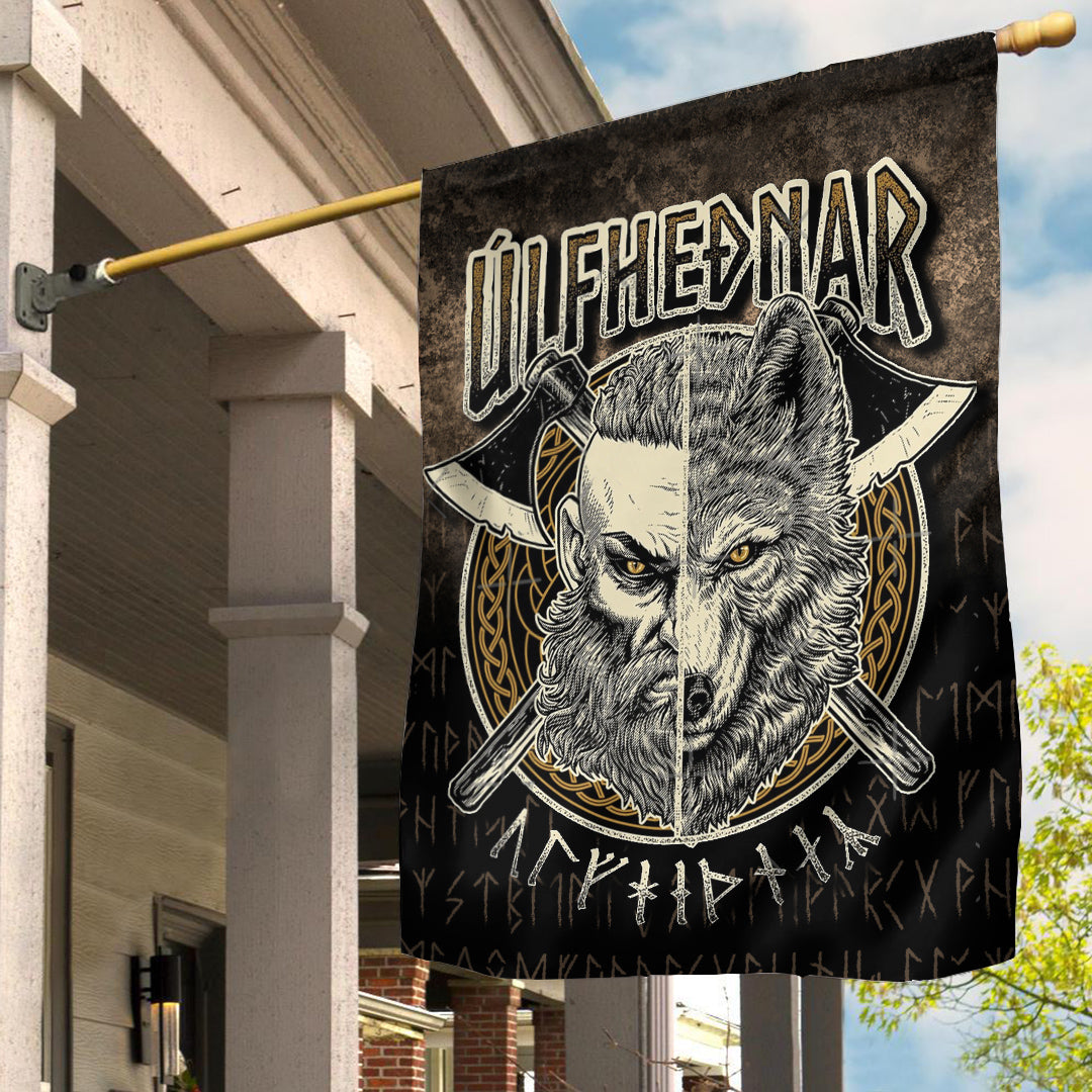 Viking Garden Flag Norse Viking Wolf Ulfhednar Pagan Warrior Ulfhedinn