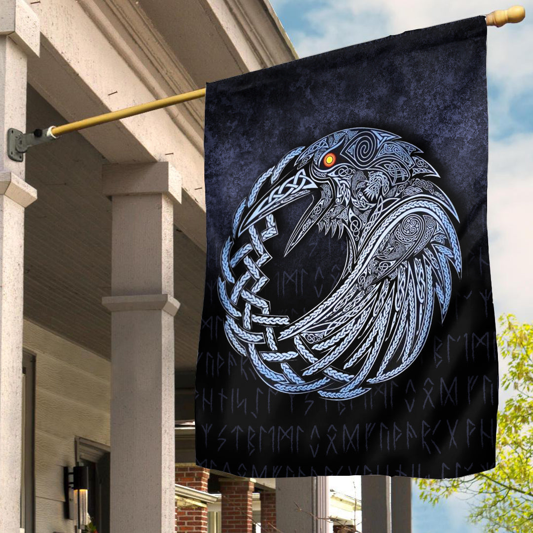 Viking Garden Flag Vikings Raven Special Blue Version