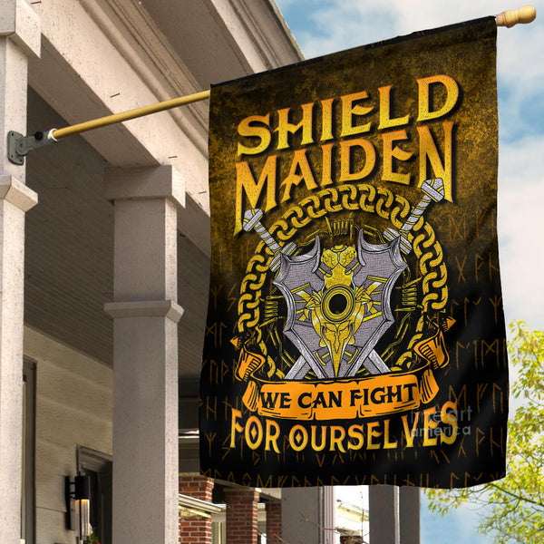 Viking Garden Flag Shield Maiden We Can Fight For Ourselves Ver02