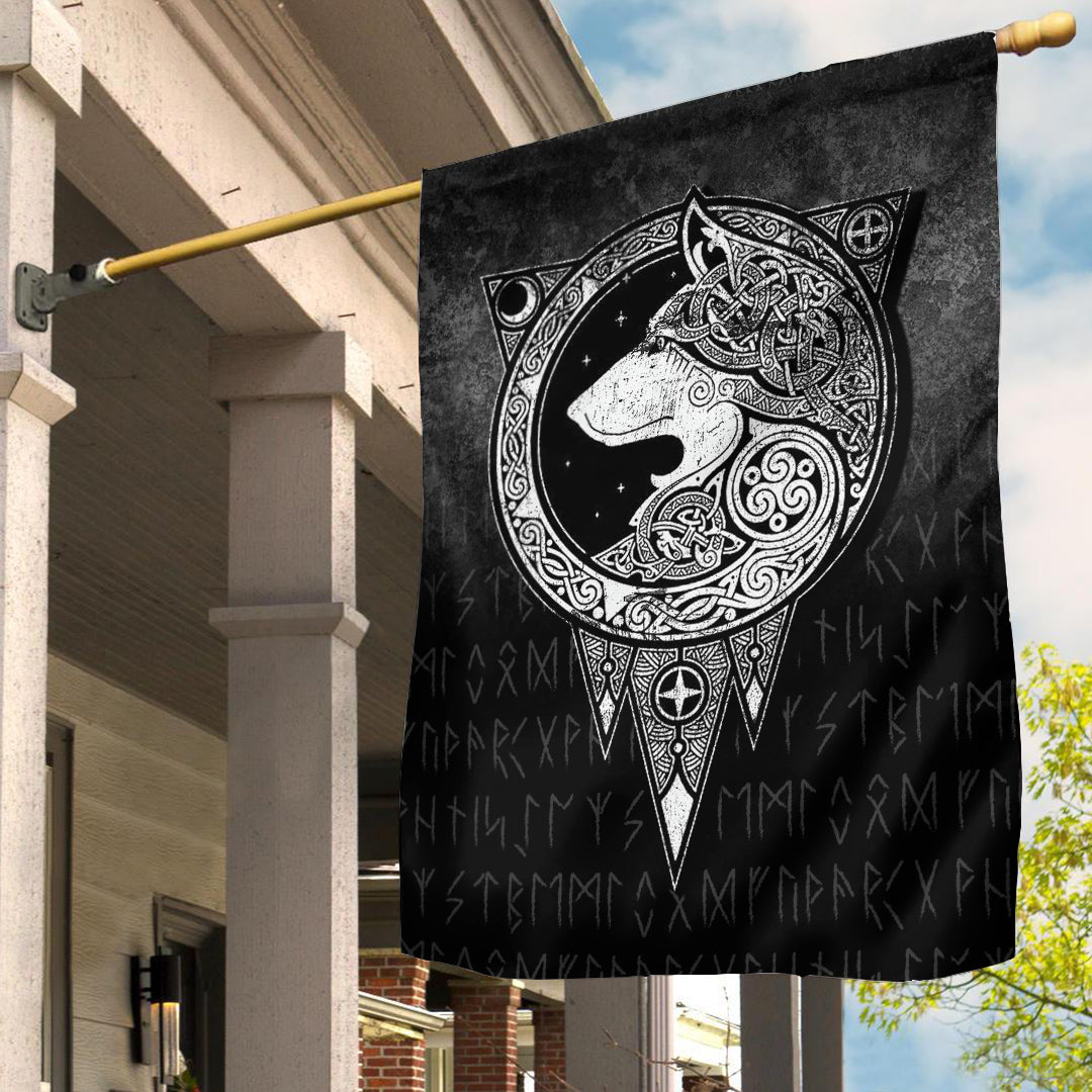 Viking Garden Flag Viking Norse Wolf