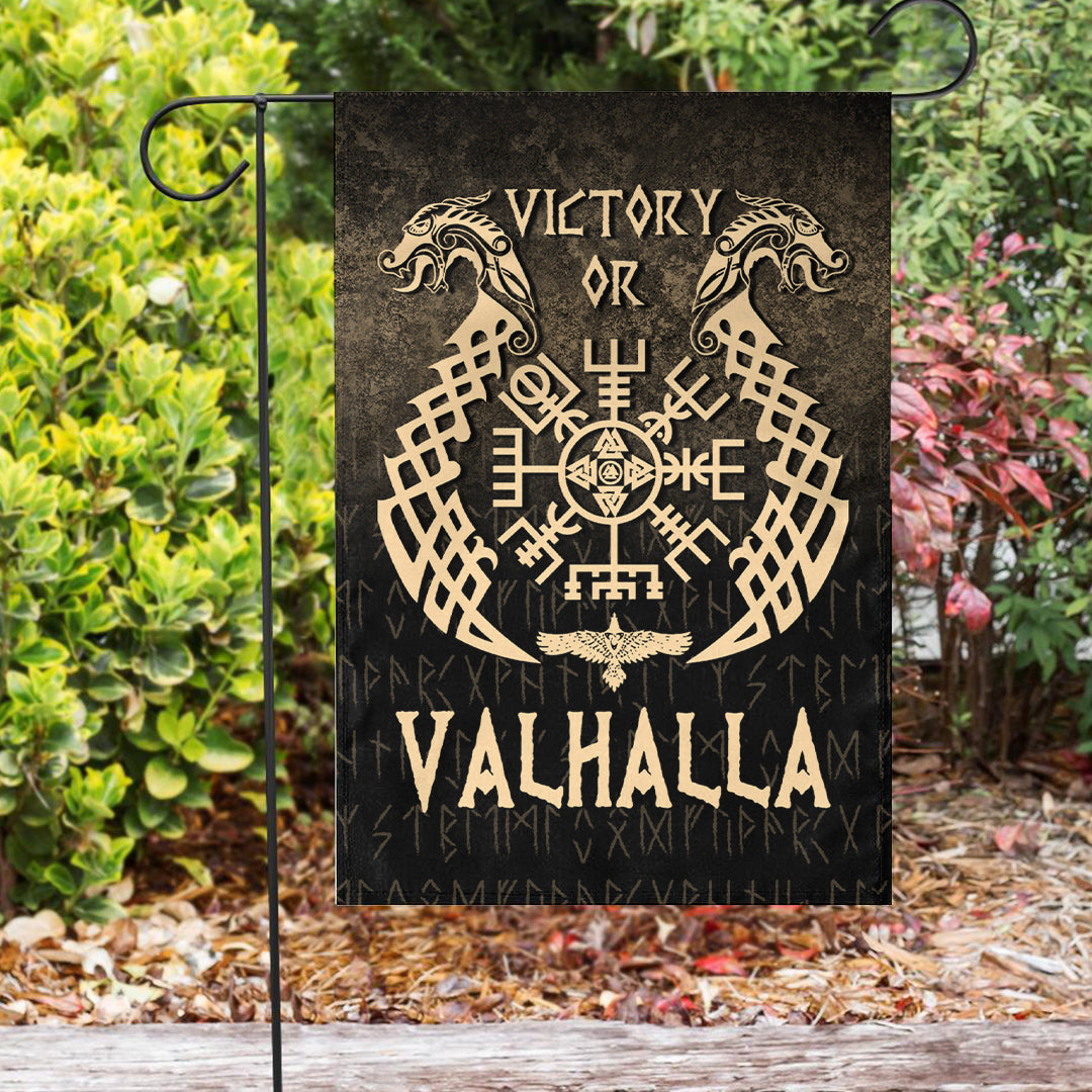 Viking Garden Flag Victory or Valhalla Gold Version