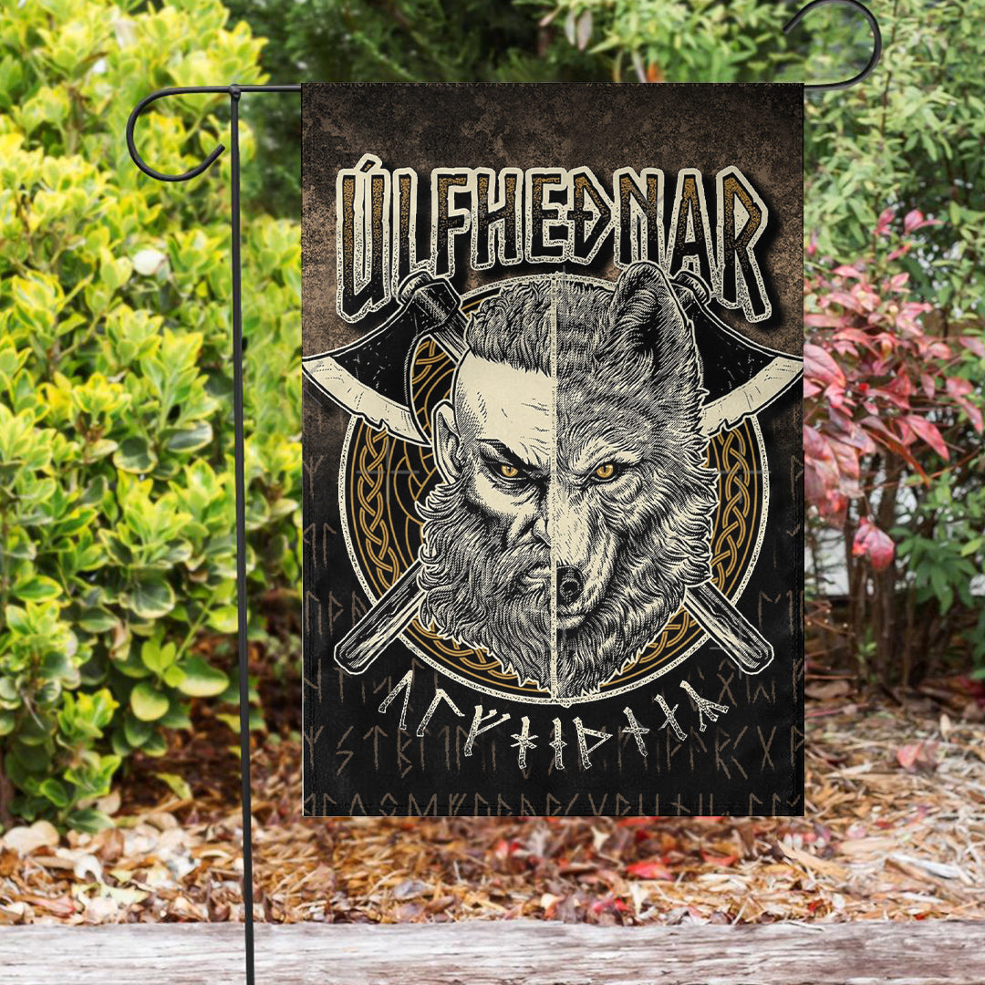 Viking Garden Flag Norse Viking Wolf Ulfhednar Pagan Warrior Ulfhedinn