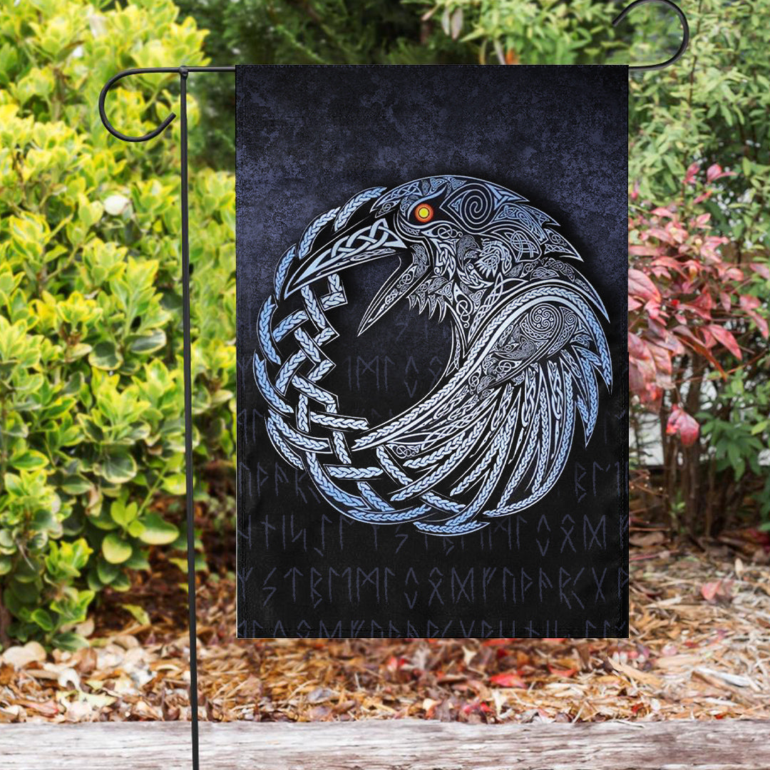 Viking Garden Flag Vikings Raven Special Blue Version