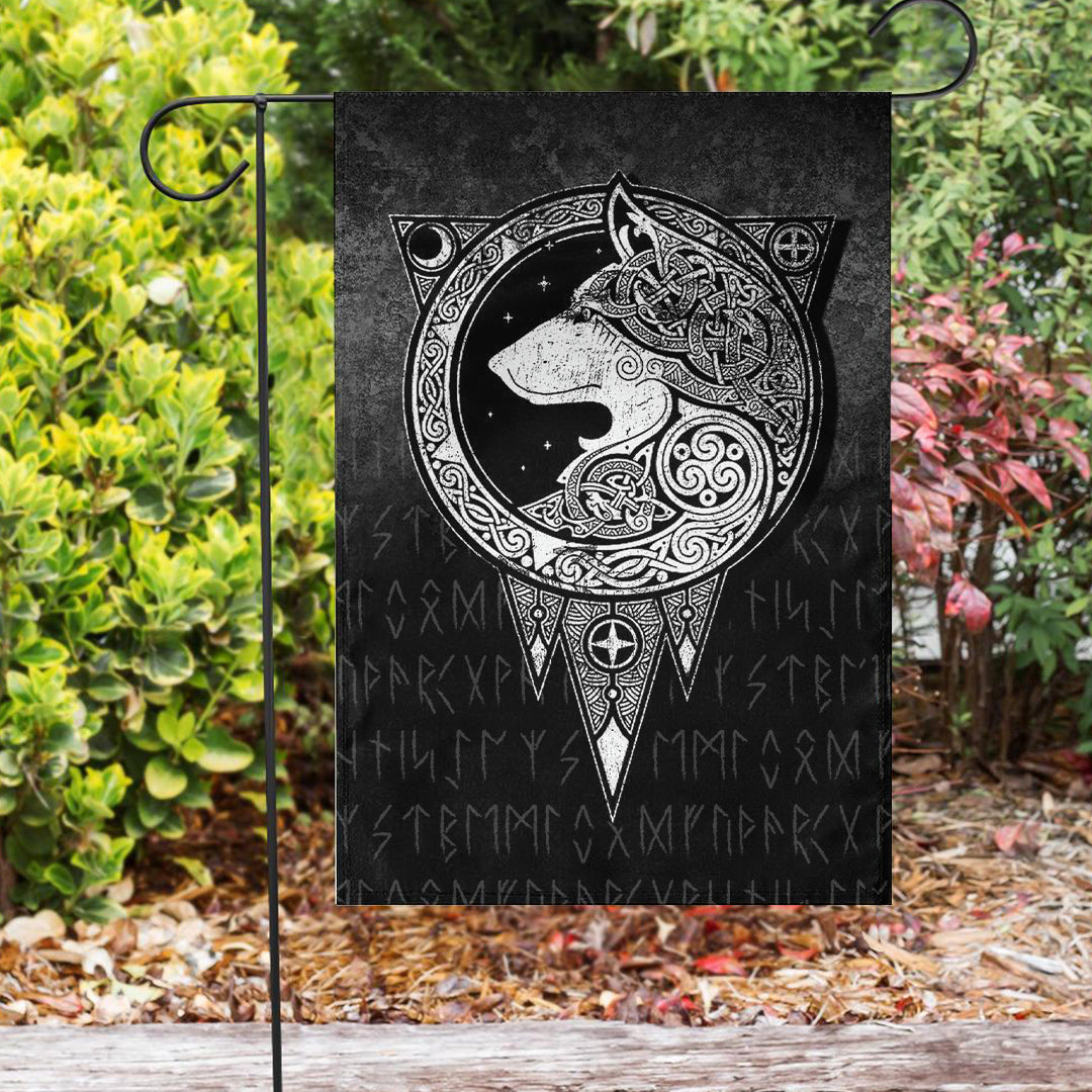 Viking Garden Flag Viking Norse Wolf