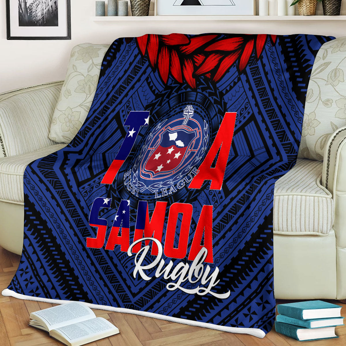 Polynesian Samoa Blanket Toa Samoa Rugby Ula Fala Style