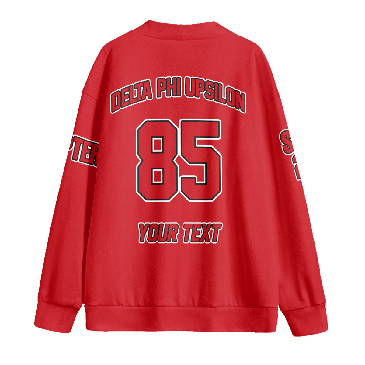 Fraternity Shirt - Personalized Delta Phi Upsilon Knitted Fleece Cardigan Original Red Style