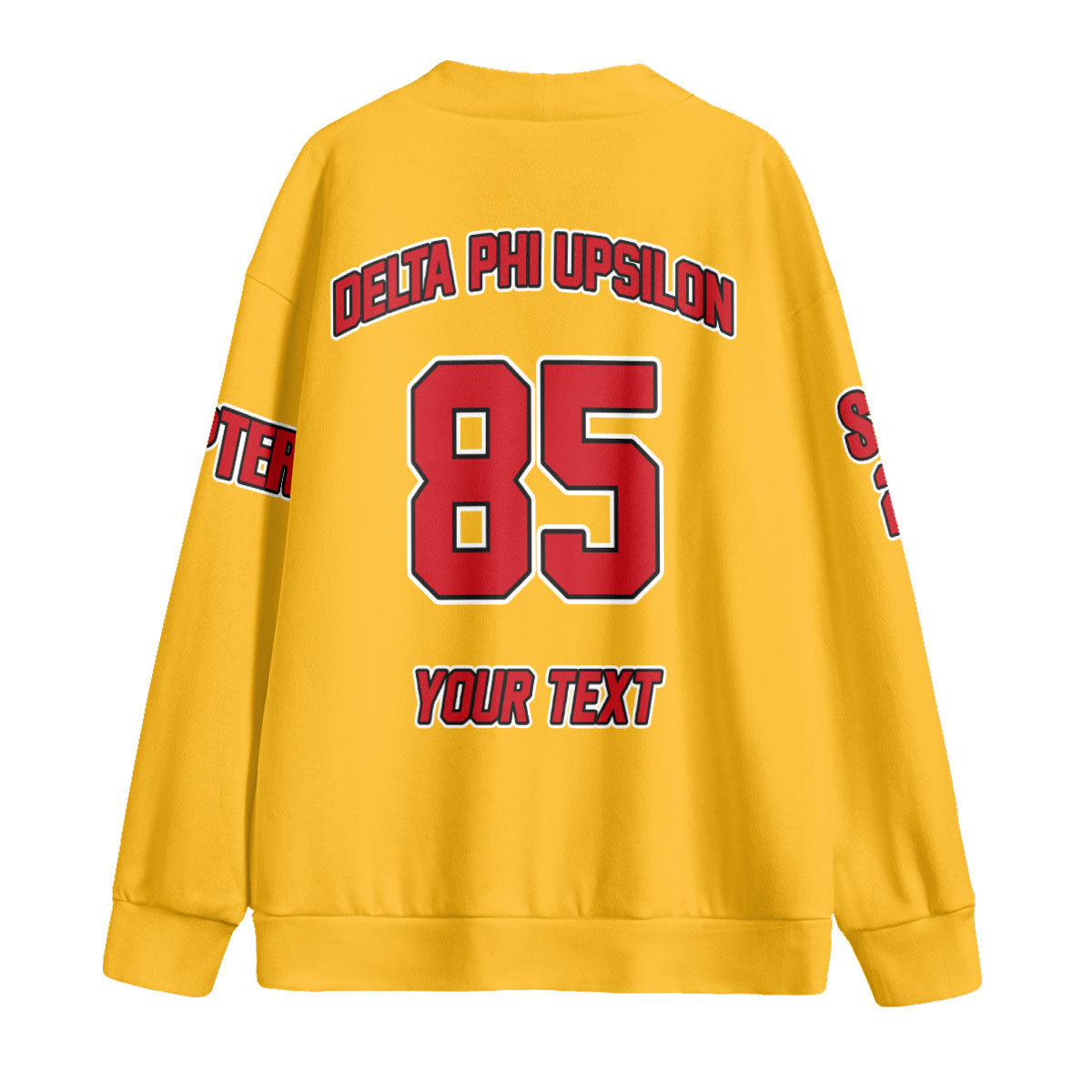 Fraternity Shirt - Personalized Delta Phi Upsilon Knitted Fleece Cardigan Original Yellow Style