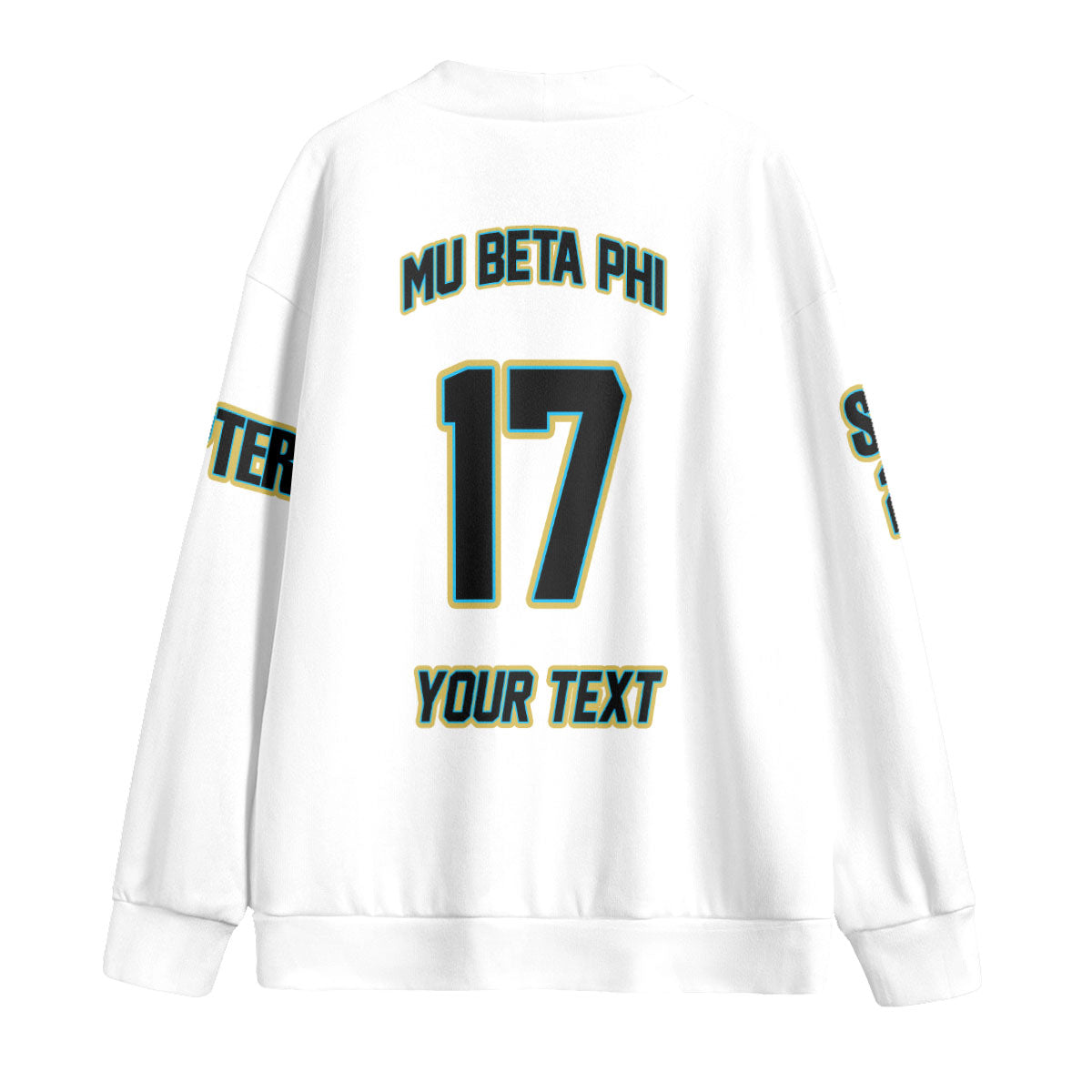 Fraternity Shirt - Personalized Mu Beta Phi Knitted Fleece Cardigan Original White Style