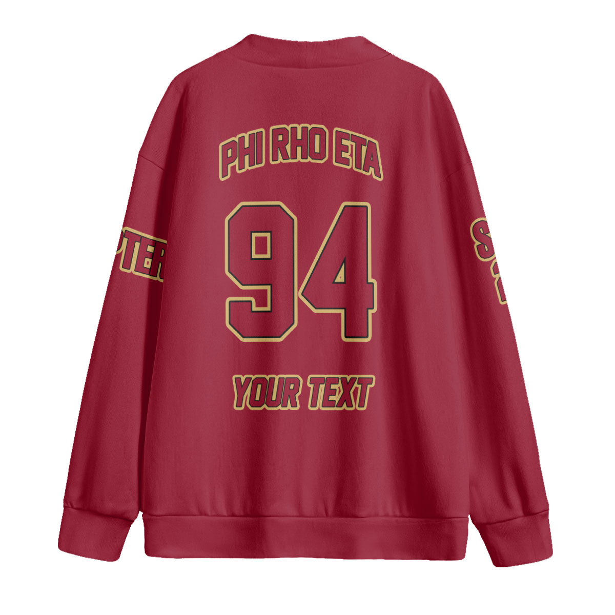 Fraternity Shirt - Personalized Phi Rho Eta Knitted Fleece Cardigan Original Maroon Style