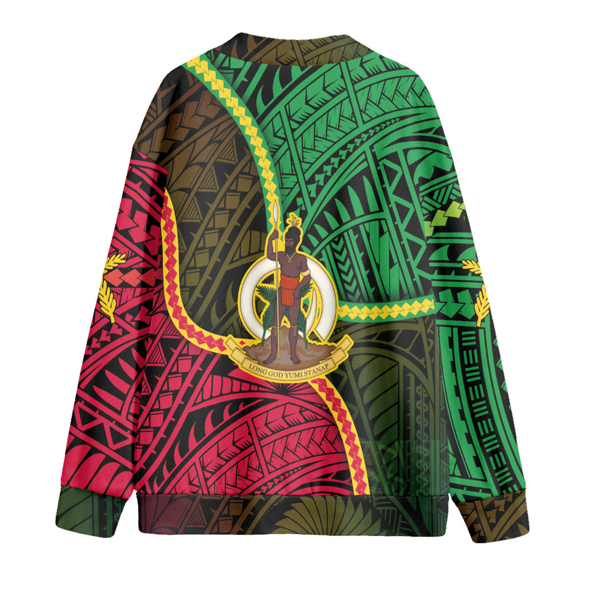 Vanuatu Knitted Fleece Cardigan Independence Day 43rd Anniversary Style