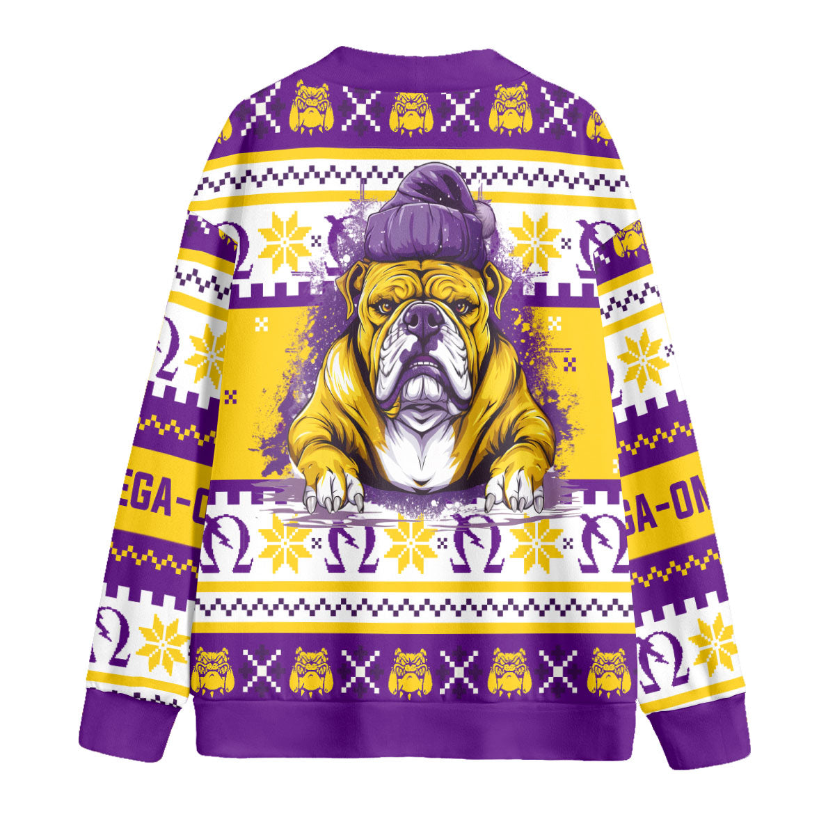 Fraternity Shirt - OPP Christmas Bulldog Knitted Fleece Cardigan