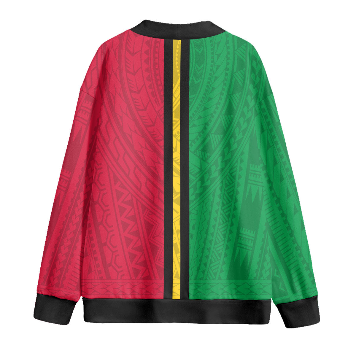 Vanuatu Knitted Fleece Cardigan Polynesian Flag Style