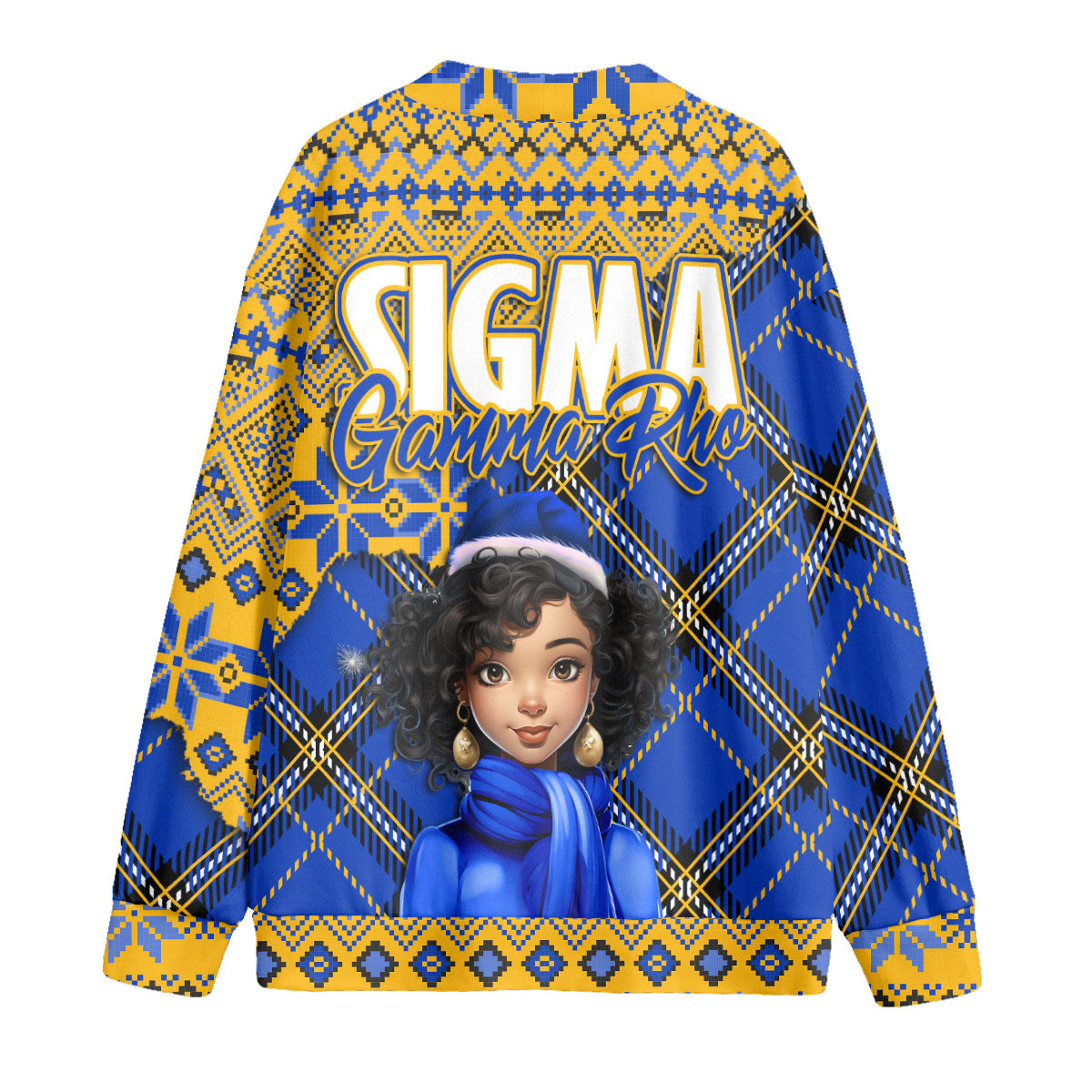 Sorority Shirt - Christmas Sigma Gamma Rho Girl Knitted Fleece Cardigan Plaid Background Style