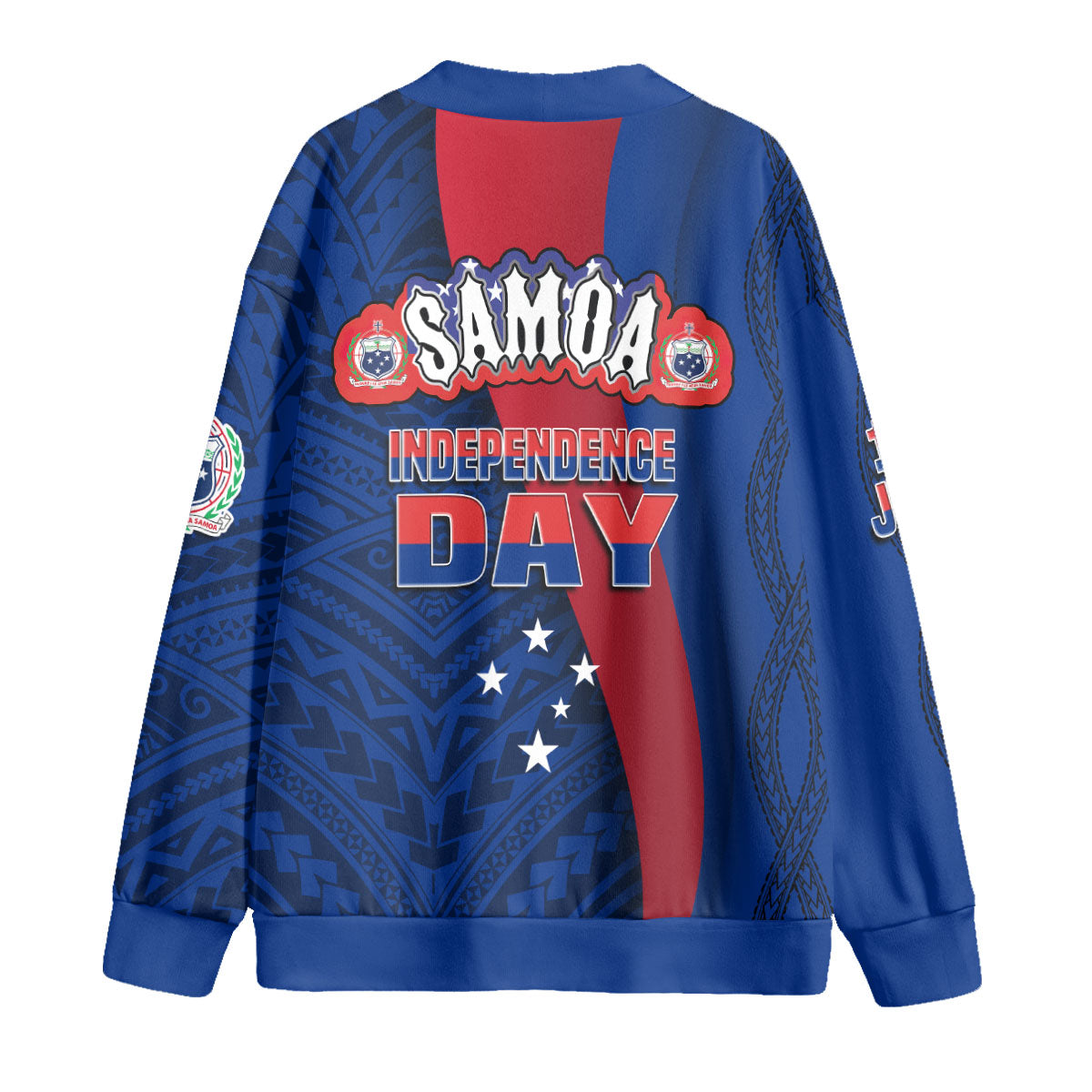 Samoa Independence Day Knitted Fleece Cardigan Celebrating Dance Style