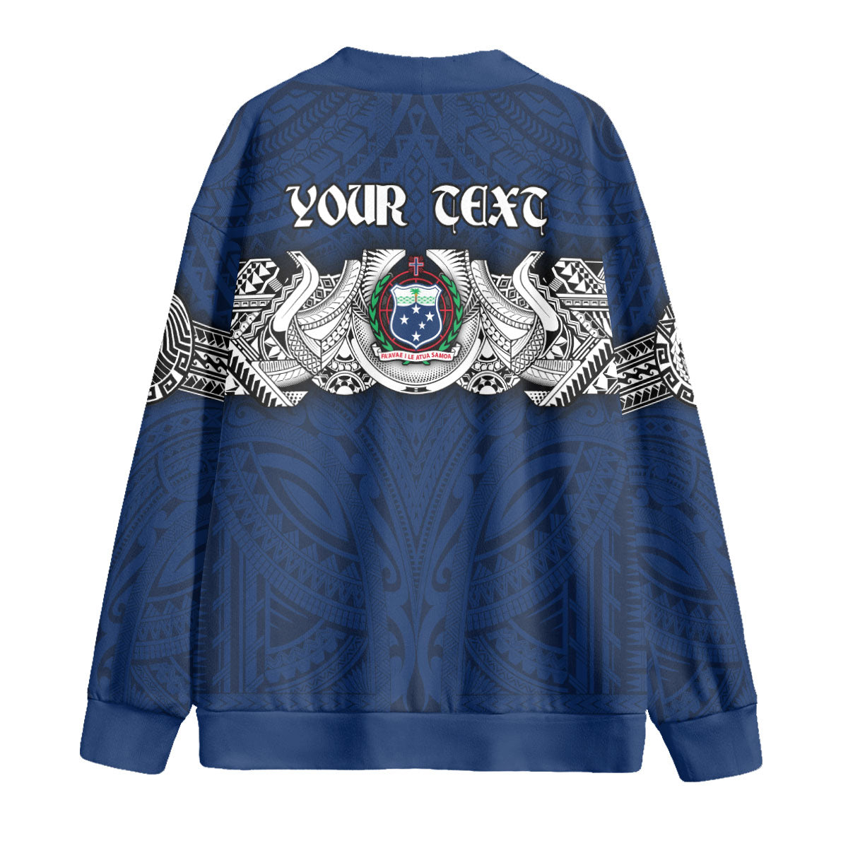 Custom Samoa Warrior Knitted Fleece Cardigan