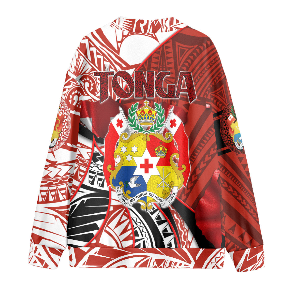 Tonga In My Heart Royal Coat Of Arms Knitted Fleece Cardigan