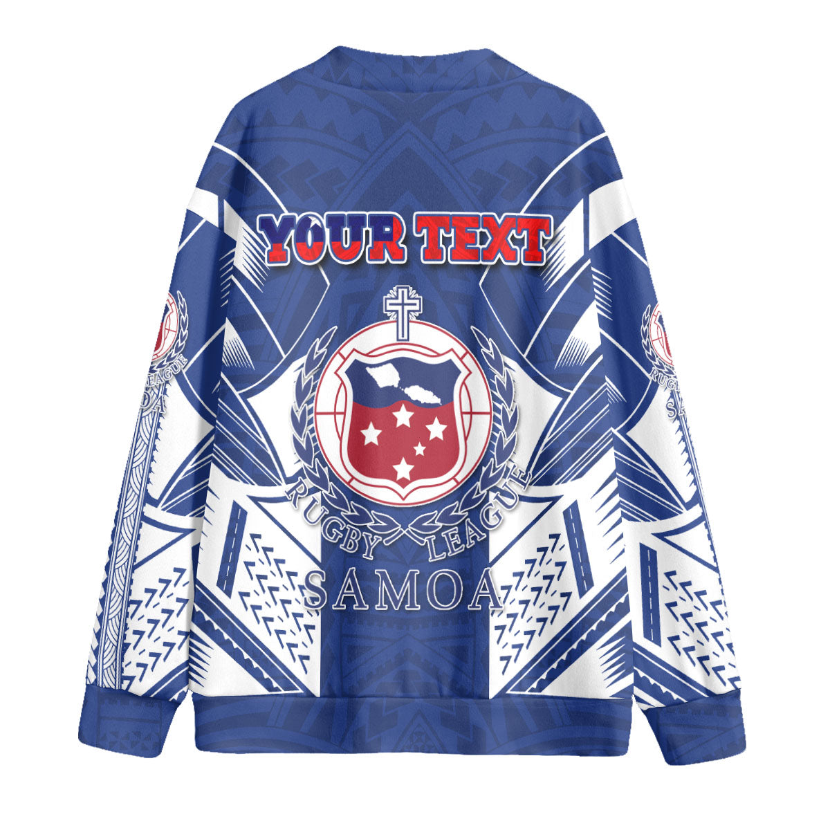 Custom TOA Samoa Rugby Knitted Fleece Cardigan