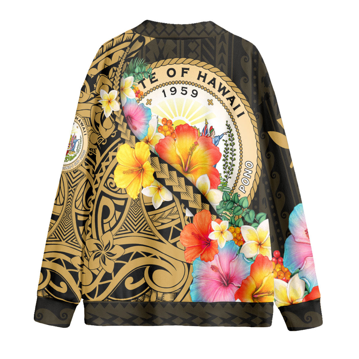 Hawaii Day King Kamehameha Knitted Fleece Cardigan