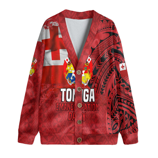 Tonga Independence Emancipation Day Knitted Fleece Cardigan