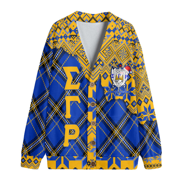 Sorority Shirt - Christmas Sigma Gamma Rho Girl Knitted Fleece Cardigan Plaid Background Style