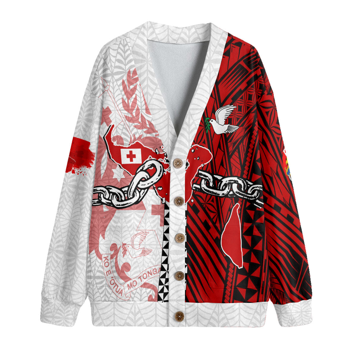 Tonga National Emancipation Day Knitted Fleece Cardigan