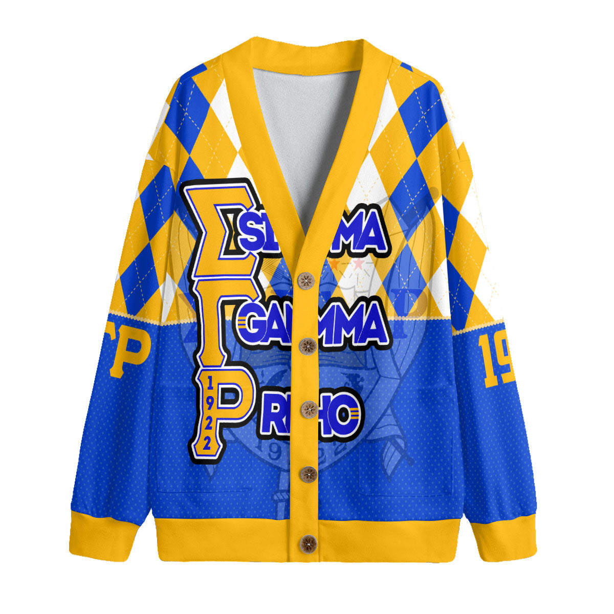 Sorority Shirt - Christmas Sigma Gamma Rho Girl Knitted Fleece Cardigan Rhombus Pattern Style