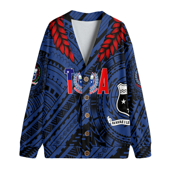 Samoa TOA Rugby Knitted Fleece Cardigan Ulafala Style