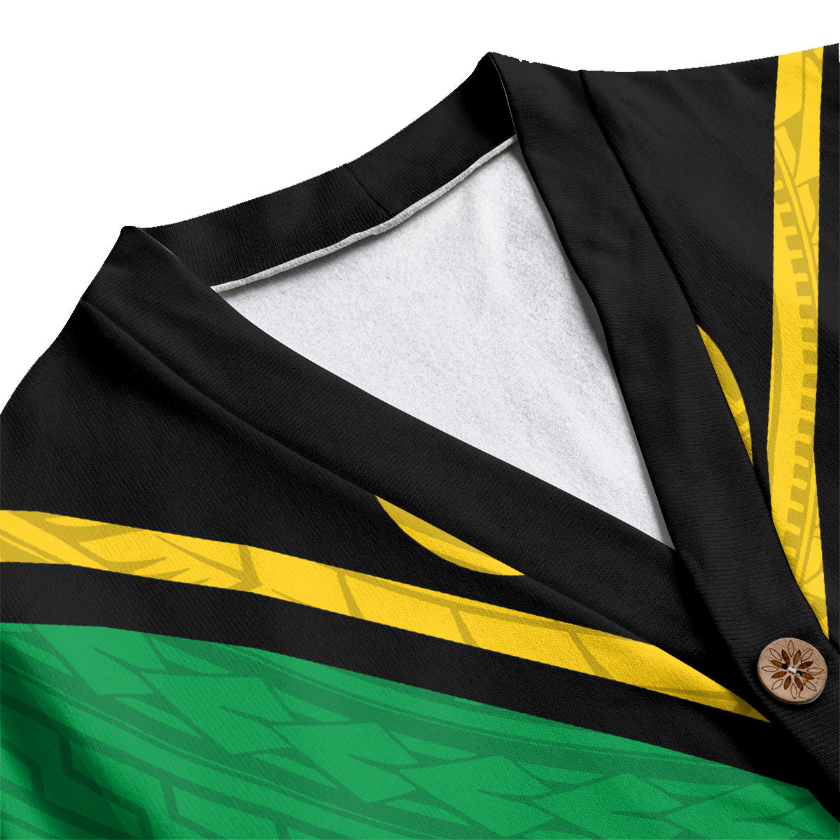 Vanuatu Knitted Fleece Cardigan Polynesian Flag Style