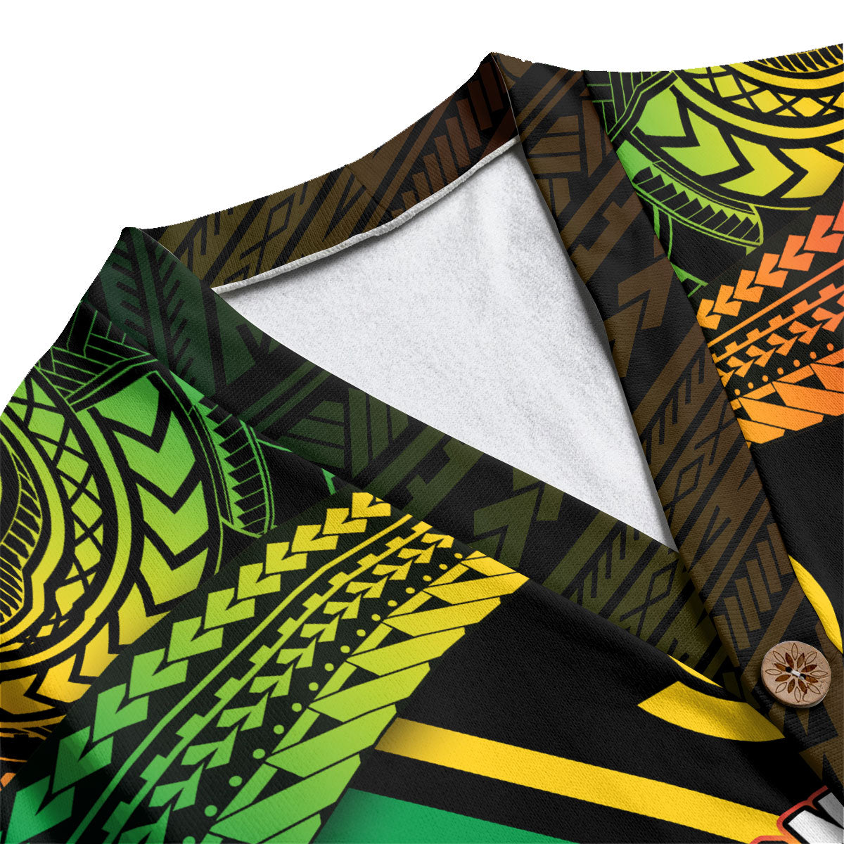 Custom Vanuatu Flag & Coat Of Arms Knitted Fleece Cardigan Reggae Style