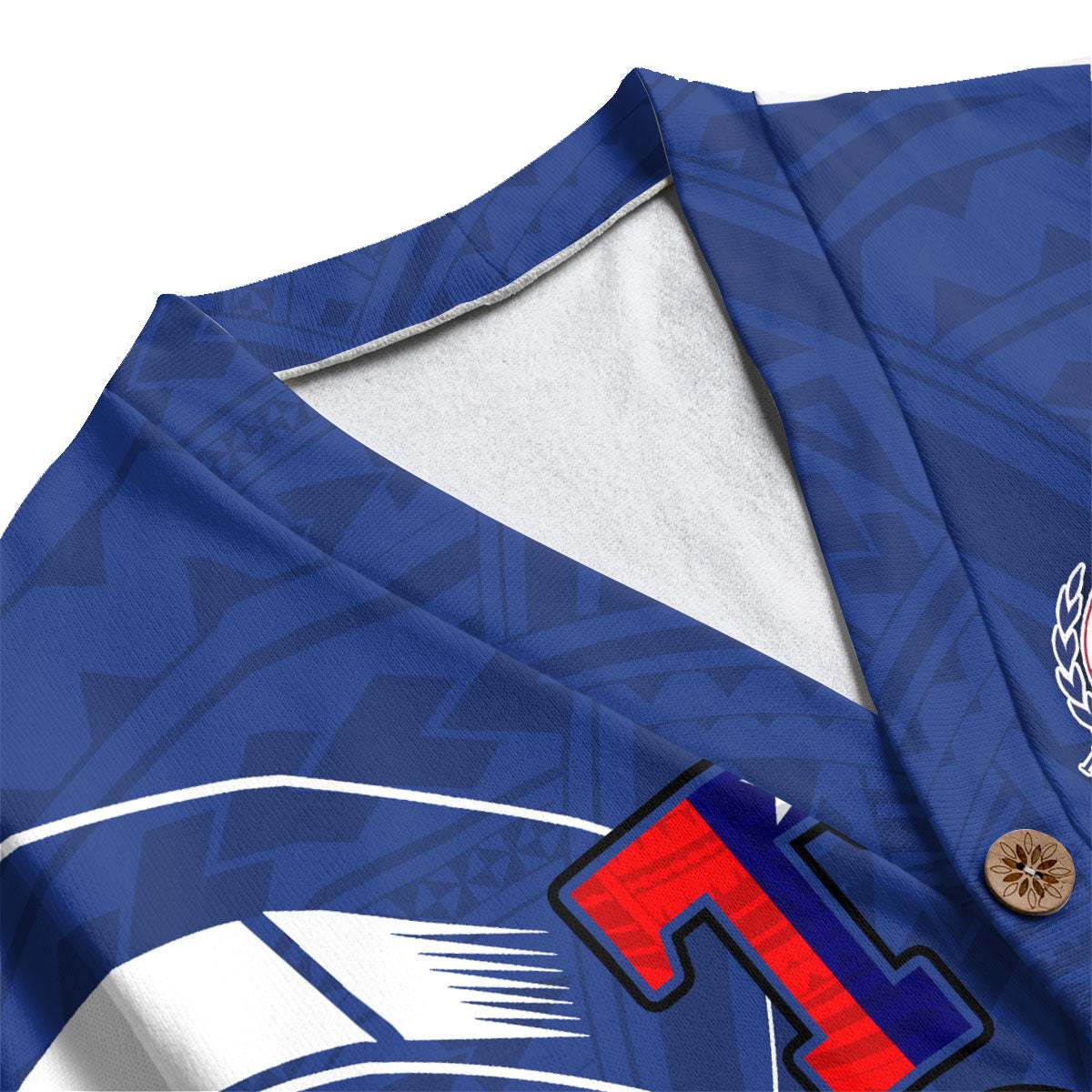 Custom TOA Samoa Rugby Knitted Fleece Cardigan