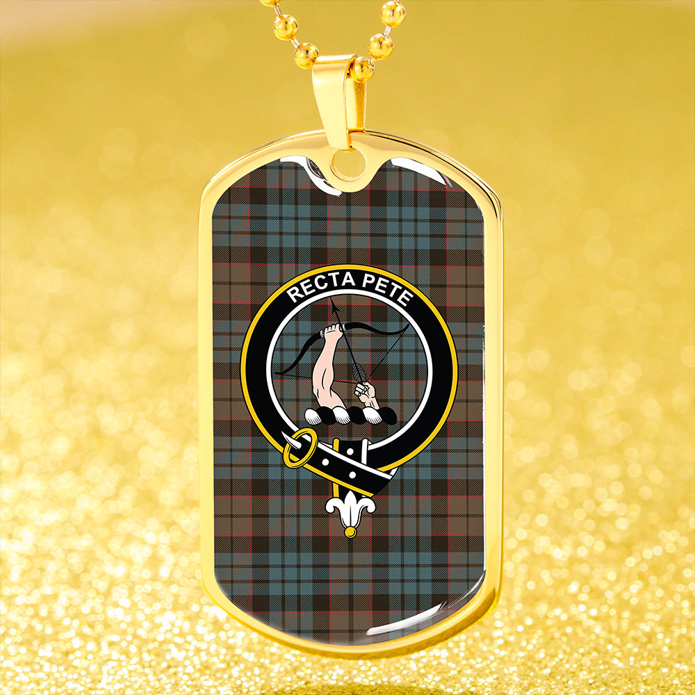 Fletcher Family Weathered Clan Badge Classic Tartan Dog Tag Necklace