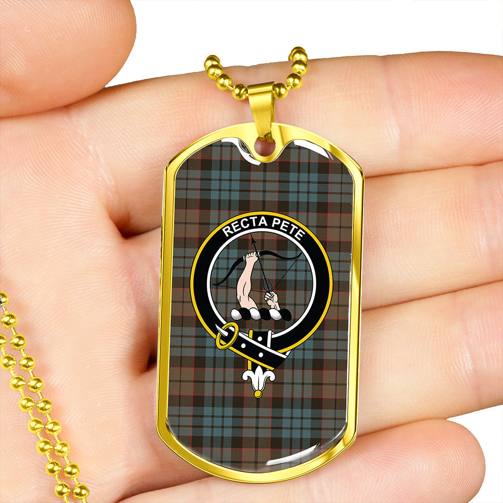 Fletcher Family Weathered Clan Badge Classic Tartan Dog Tag Necklace