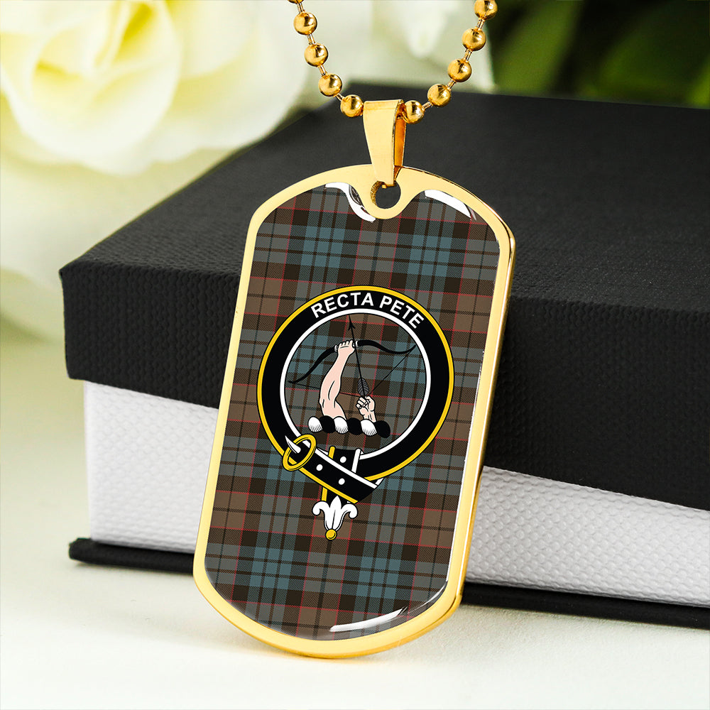 Fletcher Family Weathered Clan Badge Classic Tartan Dog Tag Necklace