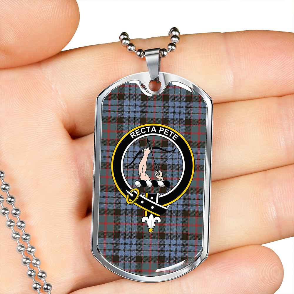 Fletcher of Dunans Clan Badge Classic Tartan Dog Tag Necklace