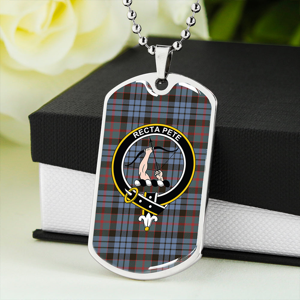 Fletcher of Dunans Clan Badge Classic Tartan Dog Tag Necklace