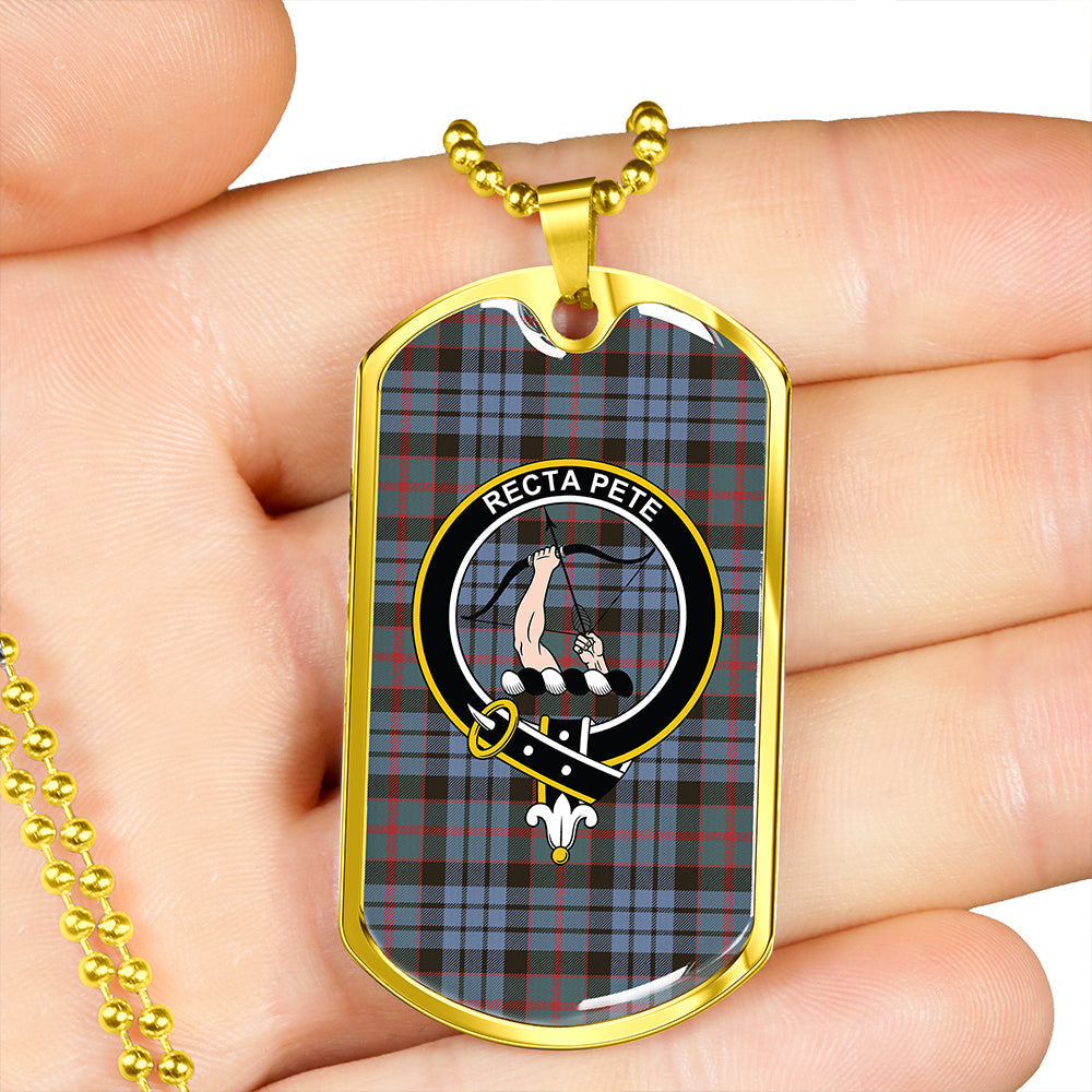 Fletcher of Dunans Clan Badge Classic Tartan Dog Tag Necklace