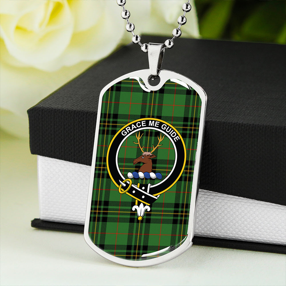 Forbes 1842 Ancient Clan Badge Classic Tartan Dog Tag Necklace