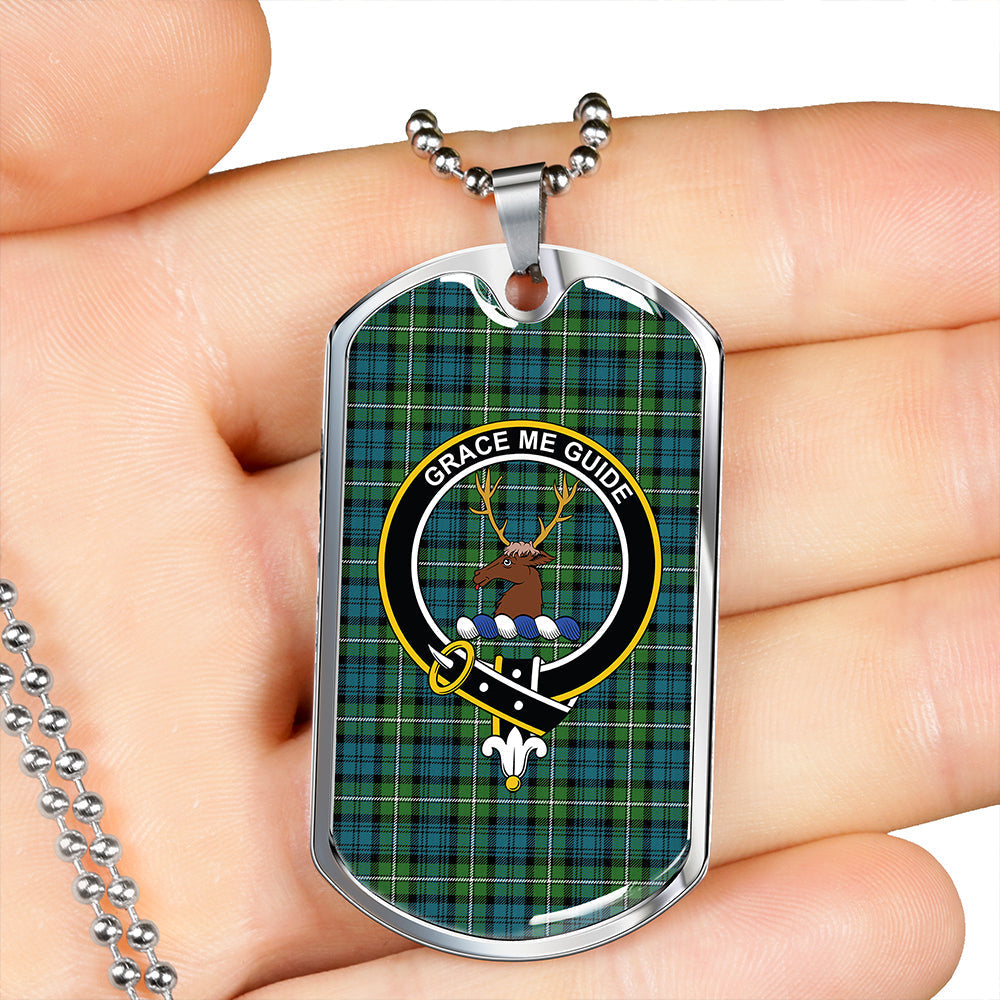 Forbes Ancient Clan Badge Classic Tartan Dog Tag Necklace
