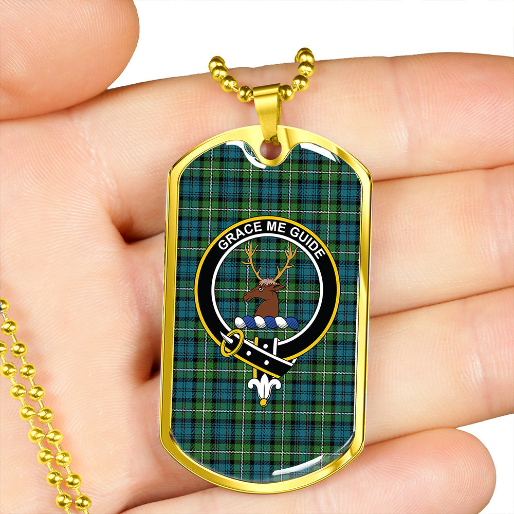 Forbes Ancient Clan Badge Classic Tartan Dog Tag Necklace