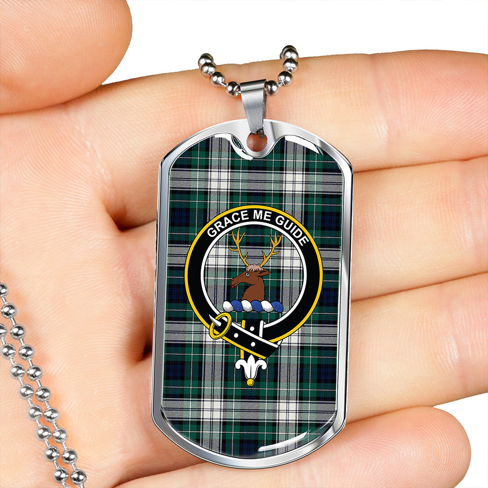 Forbes Dress Modern Clan Badge Classic Tartan Dog Tag Necklace