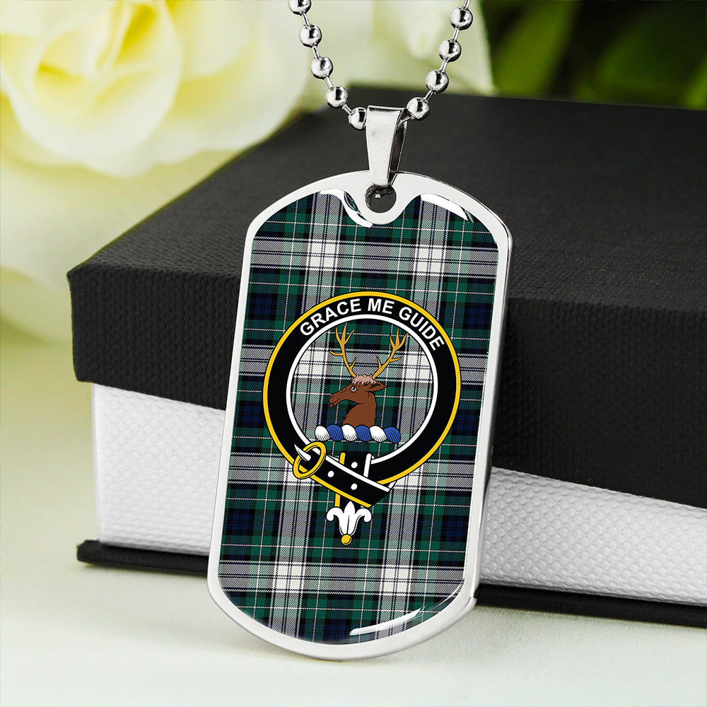 Forbes Dress Modern Clan Badge Classic Tartan Dog Tag Necklace