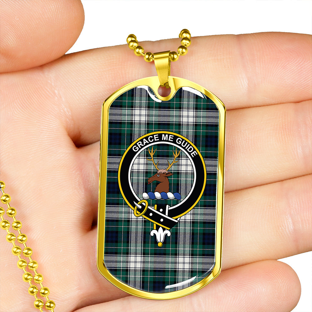 Forbes Dress Modern Clan Badge Classic Tartan Dog Tag Necklace