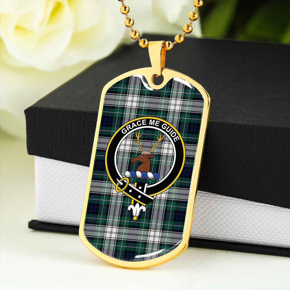 Forbes Dress Modern Clan Badge Classic Tartan Dog Tag Necklace