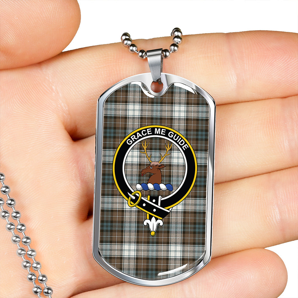 Forbes Dress Weathered Clan Badge Classic Tartan Dog Tag Necklace
