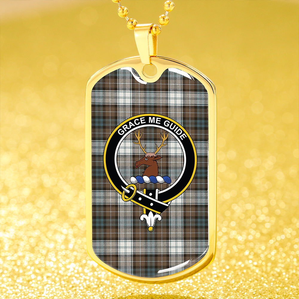 Forbes Dress Weathered Clan Badge Classic Tartan Dog Tag Necklace