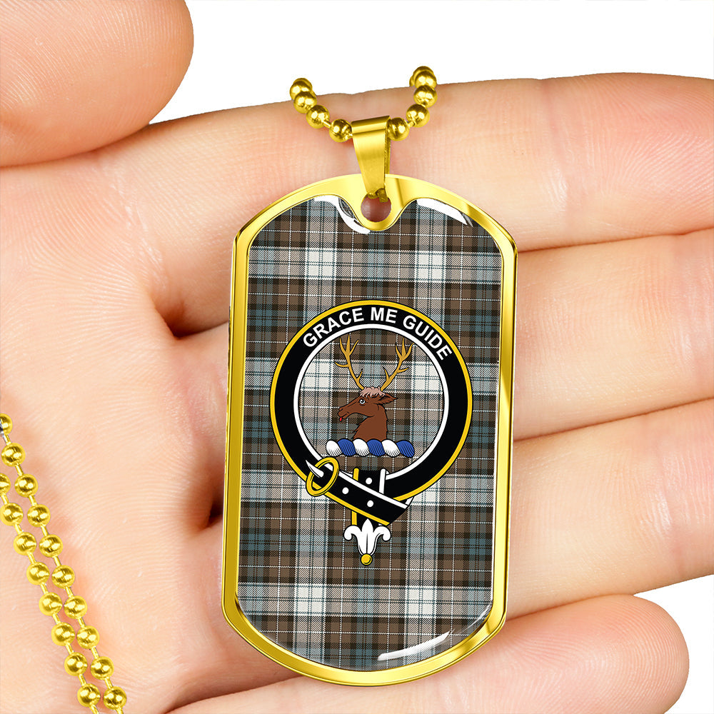 Forbes Dress Weathered Clan Badge Classic Tartan Dog Tag Necklace