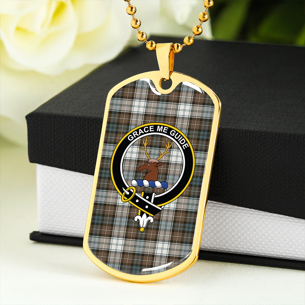 Forbes Dress Weathered Clan Badge Classic Tartan Dog Tag Necklace