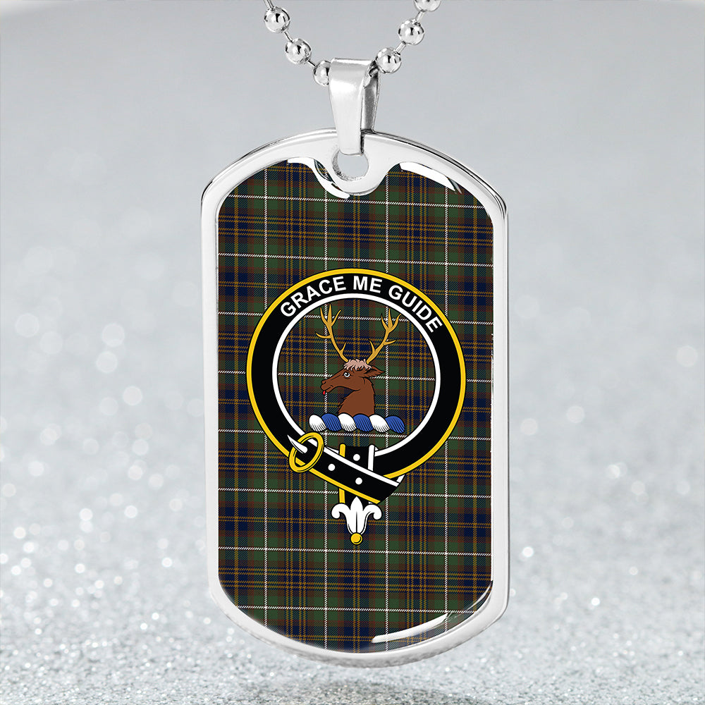 Forbes of Druinnor Modern Clan Badge Classic Tartan Dog Tag Necklace
