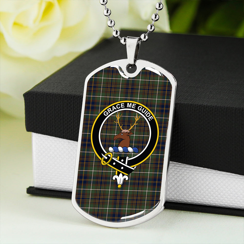 Forbes of Druinnor Modern Clan Badge Classic Tartan Dog Tag Necklace