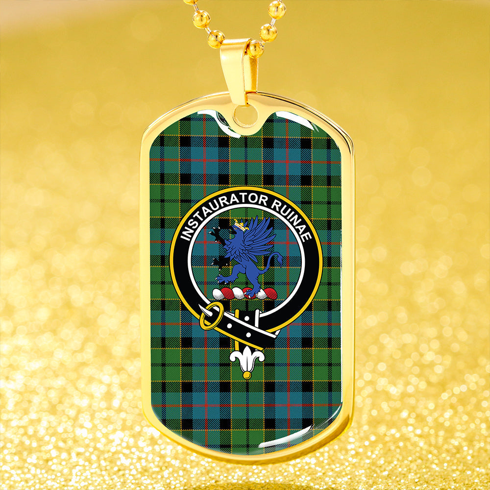 Forsyth Ancient Clan Badge Classic Tartan Dog Tag Necklace